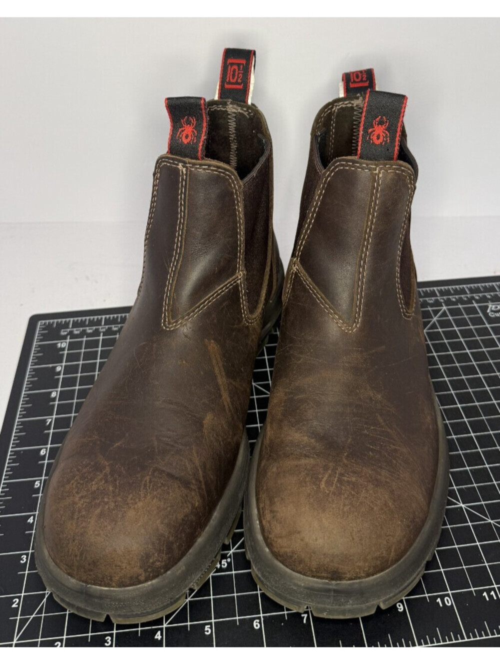 Redback Mens US 10.5 Bobcat UBBK Elastic Brown Leather Soft Toe Work Boots